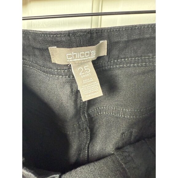 Chico's Women's Black Straight Leg Demin Jeans Size 2.5 Short - EUC - Picture 7 of 11